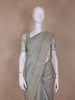 Pale Green Floral Designed Tissue Organza Saree - Diadem
