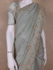 Pale Green Floral Designed Tissue Organza Saree - Diadem