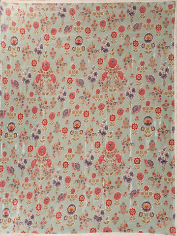 Pale Green Floral Designed Tissue Silk Fancy Saree - Diadem