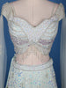 Pale Green Floral Embroidery Bridal Net Lehenga - Diadem