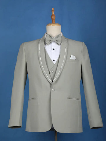 Pale Green Plain Men's Suit - Diadem