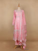 Pale Pink Floral Designed Net Salwar Suit - Diadem