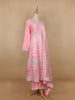 Pale Pink Floral Designed Net Salwar Suit - Diadem