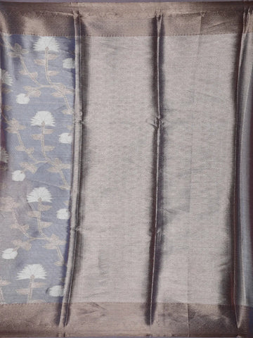 Pale Pink Floral Designed Semi Tissue Saree - Diadem