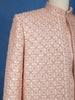 Pale Pink Floral Designed Sherwani Suit for Reception - Diadem