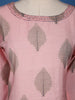 Pale Pink Leaf Designed Cotton Kurti - Diadem