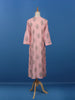 Pale Pink Leaf Designed Cotton Kurti - Diadem