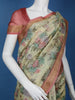 Pale Yellow Floral Designed Chanderi Cotton Saree - Diadem