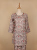 Pale pink Floral Designed Semi Silk Salwar Suit - Diadem
