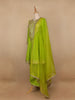 Parrot Green Floral Designed Semi Silk Salwar Suit - Diadem