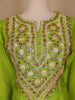 Parrot Green Floral Designed Semi Silk Salwar Suit - Diadem