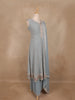 Pastel Blue Floral Sequins Embroidered Design Georgette Palazzo Suit