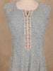 Pastel Blue Floral Sequins Embroidered Design Georgette Palazzo Suit