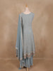 Pastel Blue Floral Sequins Embroidered Design Georgette Palazzo Suit