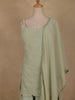 Pastel Green Sequins Design Georgette Palazzo Suit with Dupatta