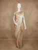 Pastel Green and Peach Floral Woven Design Banarasi Saree with Designer Zari Border