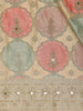 Pastel Green and Peach Floral Woven Design Banarasi Saree with Designer Zari Border