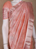 Pastel Pink Floral Woven Pure Kanchipuram Silk Saree - Diadem