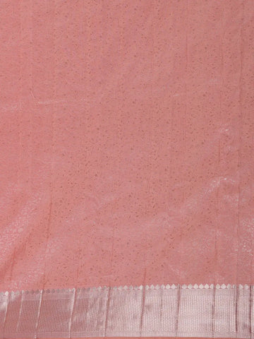 Pastel Pink Floral Woven Pure Kanchipuram Silk Saree - Diadem