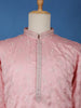 Pastel Pink Thread Embroidered Kurta Set , With Pant - Diadem