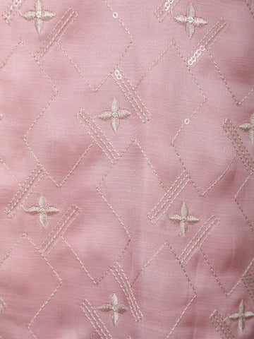 Pastel Pink Thread Embroidered Kurta Set , With Pant - Diadem