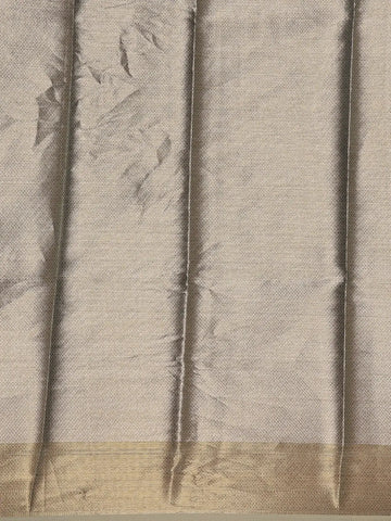 Pastel Teal Blue Floral Motifs Semi Tissue Saree - Diadem