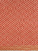 Peach Banarasi Saree with Checked Design on the Body and Contrast Border - Diadem