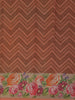 Peach Brown Floral Printed Design Semi Tussar Saree