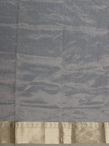 Peach Checked Design Semi Tussar Saree With Zari Border - Diadem