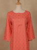 Peach Checks Printed Cotton Kurti - Diadem