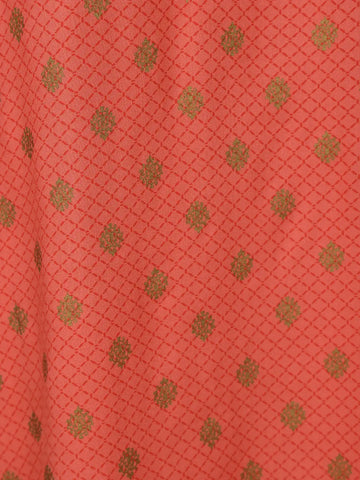 Peach Checks Printed Cotton Kurti - Diadem