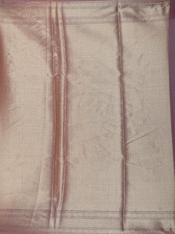 Peach Floral Design Semi Tissue Saree - Diadem