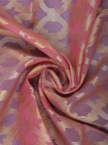 Peach Floral Design Semi Tissue Saree - Diadem