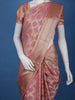 Peach Floral Design Semi Tissue Saree - Diadem
