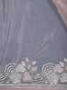 Pastel Peach Floral Design Synthetic Saree - Diadem