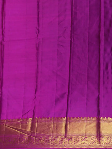 Peach Floral Design Woven Pure Kanchipuram Silk Saree With Zari Border - Diadem