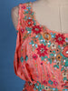 Peach Floral Embroidered Crepe Lehenga