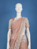Peach Floral Embroidered Design Net Organza Tissue Saree With Designer Blouse