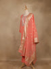 Peach Floral Embroidered Silk Salwar Suit - Diadem