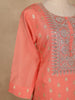 Peach Floral Embroidered Silk Salwar Suit - Diadem