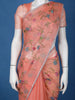 Peach Floral Motif Embroidered Chandheri Cotton Saree - Diadem