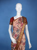 Peach Floral Printed Semi Tussar Silk Saree - Diadem