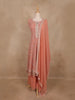 Peach Floral Sequins Embroidered Design Georgette Palazzo Suit