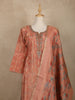 Peach Floral Sequins Embroidery Tissue Silk Salwar Suit