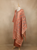 Peach Floral Sequins Embroidery Tissue Silk Salwar Suit