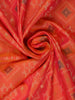 Peach Geometric Diamond Designed Silk Saree - Diadem