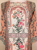 Peach Kashmiri Floral Printed Design Crepe Straight Cut Salwar Suit with Dupatta