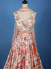 Peach Multi-Color Floral Embroidered Synthetic Lehenga Set - Diadem