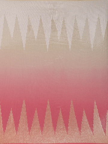 Peach Pink And Cream Ombre Sequin Embellished Chiffon Saree - Diadem