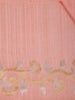 Peach Pink Floral Butta Woven Design Semi Tussar Saree
